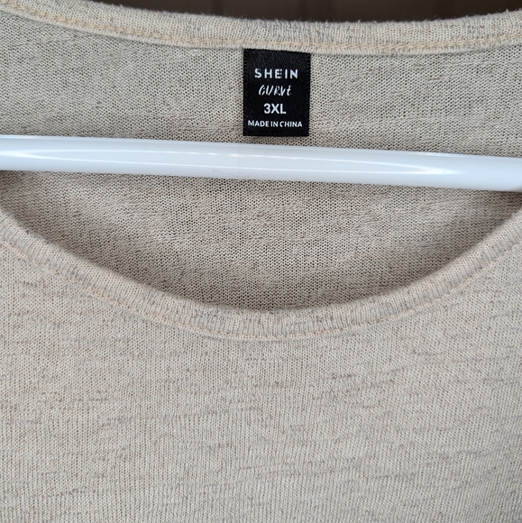 Shein Curve Women's Size 18 (3X) Smoky Tan Batwing Button Detail Blouse - Picture 3 of 4